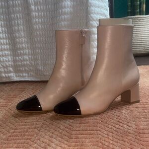 NWT Stuart Weitzman Heeled Boots with Black Toe
